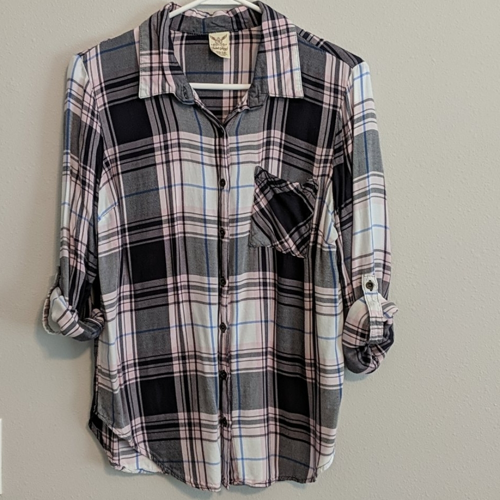 Button up plaid shirt